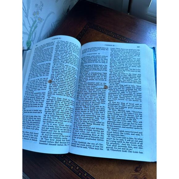 HOLY BIBLE Placed by the GIDEONS in Memory Blue HARDCOVER - Picture 9 of 12